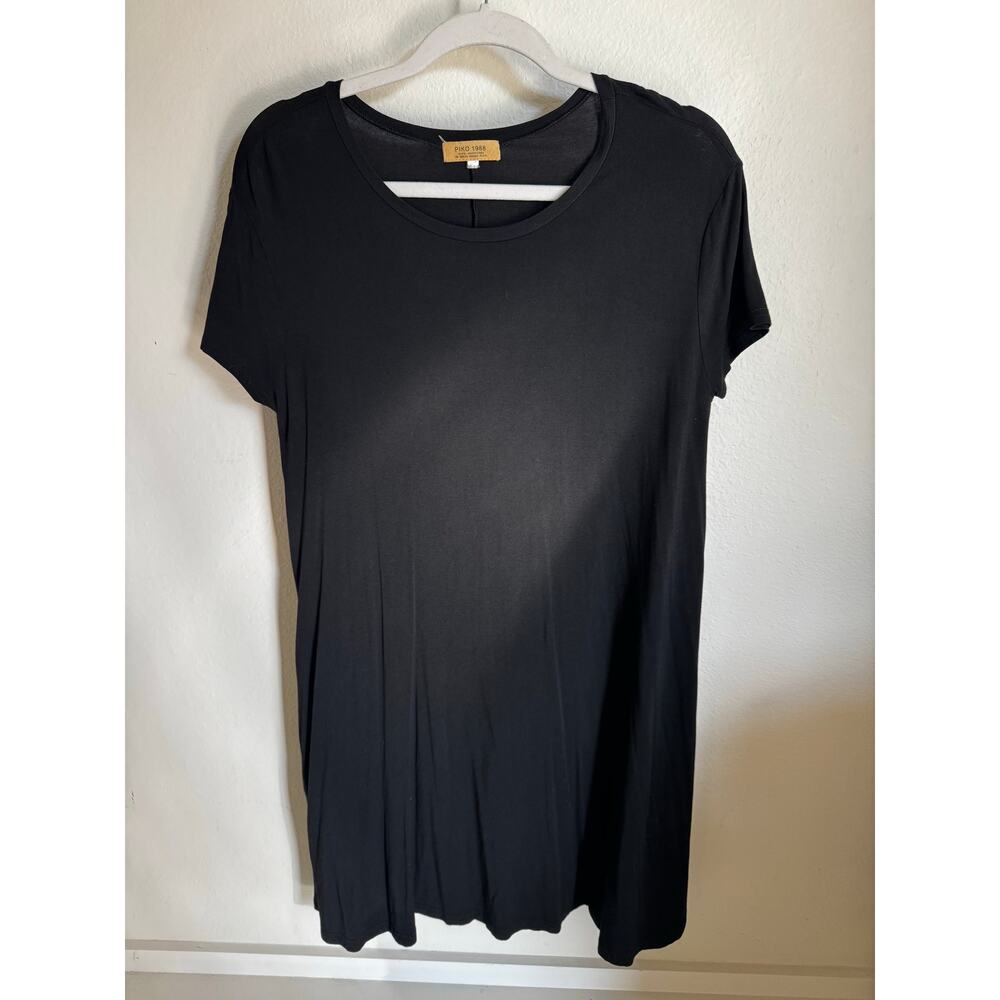 Anthropologie Piko 1988 Women's T-Shirt Dress Shift Size Small Black